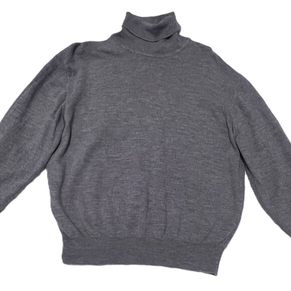 Dalmine Uomo Gray Sweater, 100% Wool Made in Italy, Turtleneck, Men's XXL (56) - Picture 1 of 8